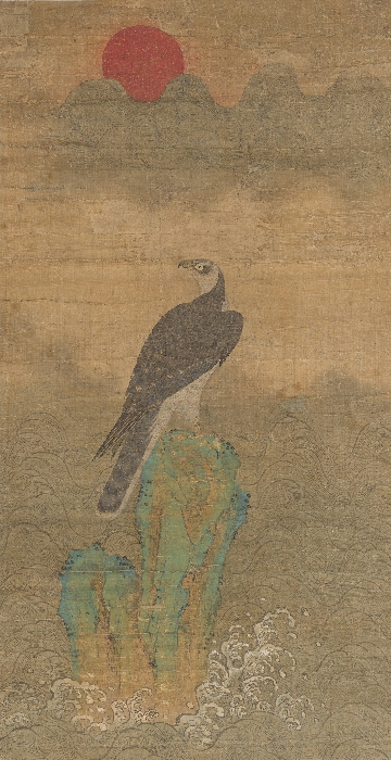 해뜨는 바위 위의 매 이미지 1 보기