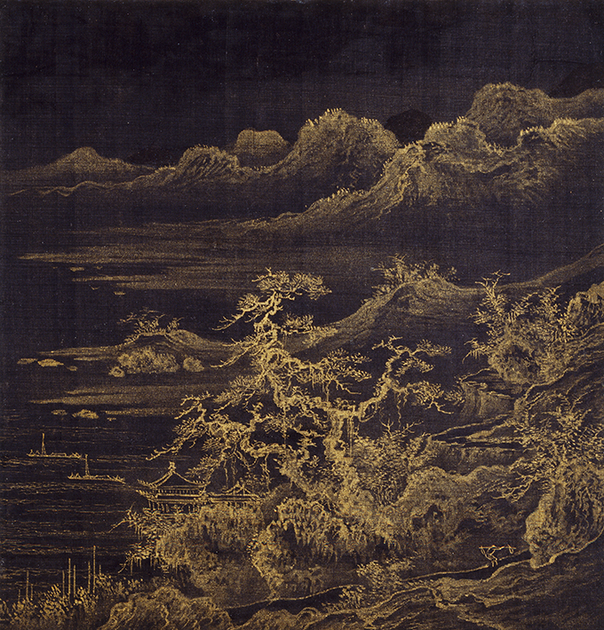 《사시팔경도첩(四時八景圖帖)》, 김명국, 1662년, 묵견에 이금, 27.1×25.7cm, 본관5003