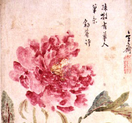 <모란도(부분)>, 《제가화첩》, 심사정(1706~1769), 조선 후기, 종이에 색, 29×19cm, 본관5041