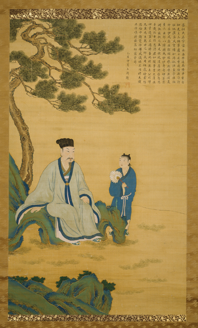 肅宗御題, < 諸葛武侯圖>, 조선, 1695년, 비단에 색, 164.2×99.4cm, 덕수4337 