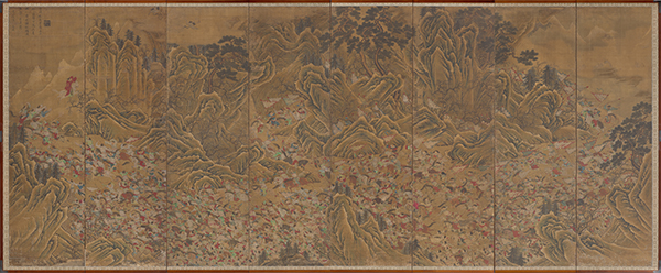  작가미상, <사현파진백만병도>, 조선, 비단에 색, 170.0×418.6cm, 증7144   