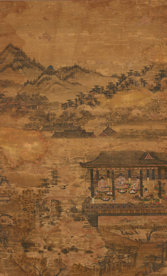 Gathering of Officials at Lotus Pavilion, Joseon (c. 1560), 94 × 8.2 cm, Treasure, ssu 2235