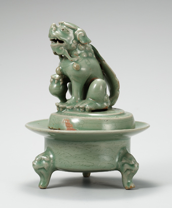  Celadon Incense Burner with Lion Cover, Goryeo (12th century), Height: 26.3cm, National Treasure 60 