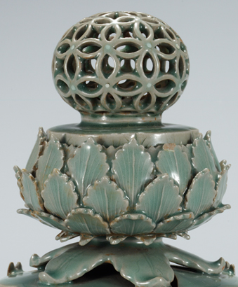  Detail of Celadon Incense Burner with Openwork Geometric Design 