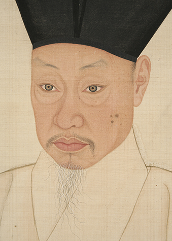  Face of <i>Portrait of Seo Jiksu</i>, Yi Myeonggi and Kim Hongdo, Joseon Dynasty (1796), Ink and colors on silk, 148.8 × 72.4cm 