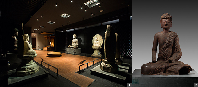 Left: Buddhist Sculpture Gallery of the National Museum of Korea; right: Cast-iron Buddha, early Goryeo Dynasty, Discovered in Idong-myeon, Pocheon, Gyeonggi Province, Height: 132.0cm
