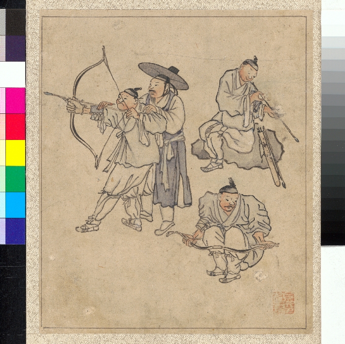 활쏘기, 《단원 풍속도첩》 이미지 1 보기