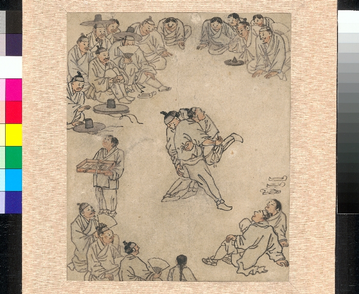 씨름, 《단원 풍속도첩》 이미지 1 보기